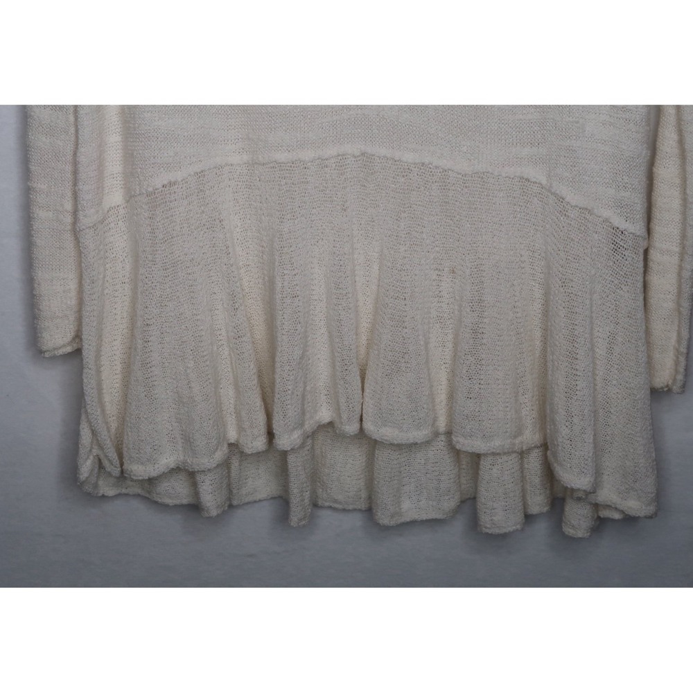 Free People Lace Knit Tunic Sweater Women's S Cream Boho Flowy Coquette Top - Picture 6 of 12